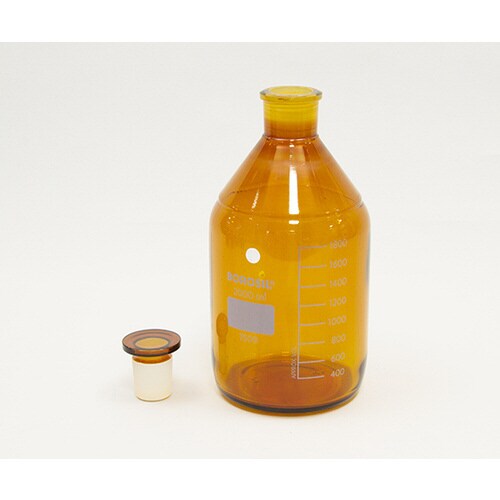 栓付褐色試薬瓶(目盛付き) 2000mL