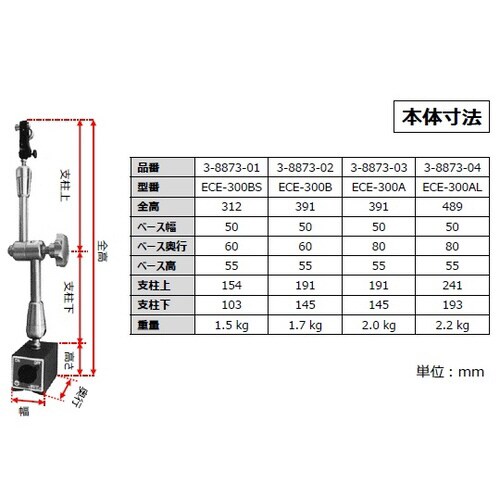 油圧式マグネットスタンドECE−300A