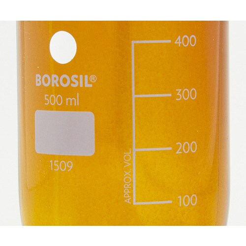 栓付褐色試薬瓶(目盛付き) 500mL