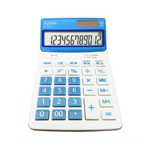 卓上カラー電卓(中型) ブルー