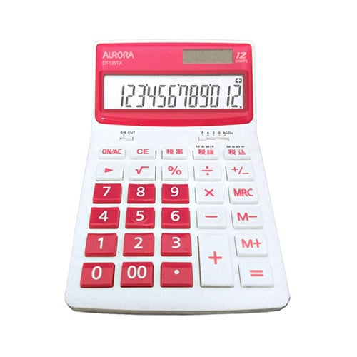 卓上カラー電卓(中型) レッド