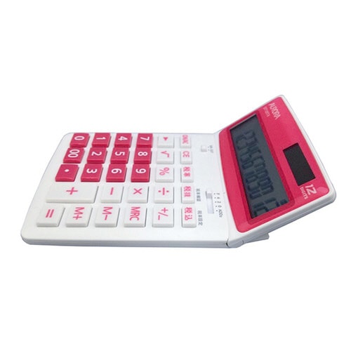 卓上カラー電卓(中型) レッド