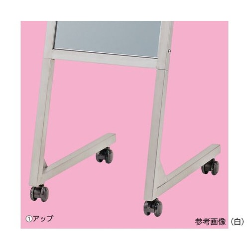 L字脚ミラー キャスター付 黒