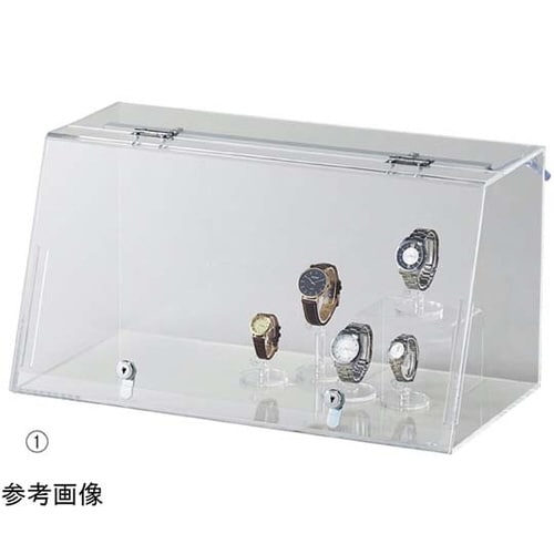 鍵付きショーケース 白色LED照明付き