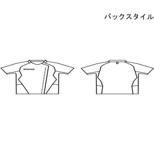 スクラブ レディス 半袖 ネイビー×バー