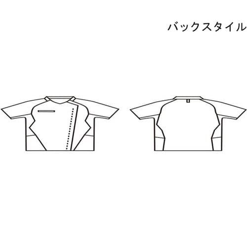 スクラブ レディス 半袖 ターコイズ×ネイビー L