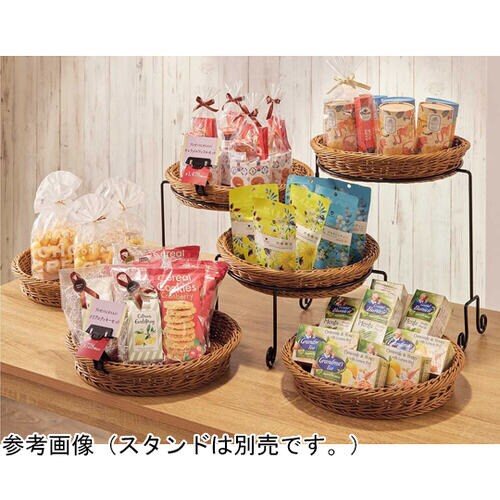 PP製丸型バスケット ブラウン 3個入