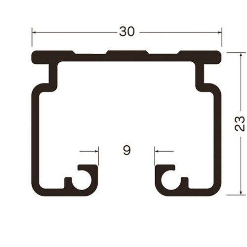 カーテンレール D30レール3mアルミ ブラック