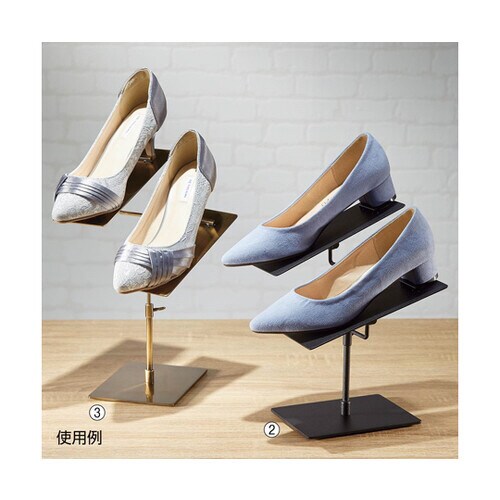 スチール製靴立てダブル ブラック