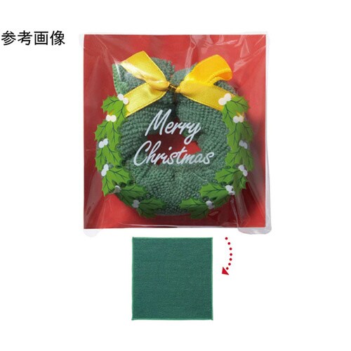 クリスマスリースタオルハンカチ 200個入