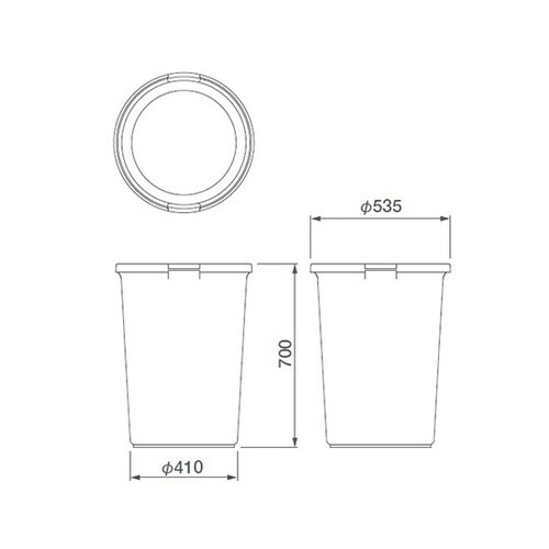 エコポリペール 丸型#90 本体 ブルー 3個入