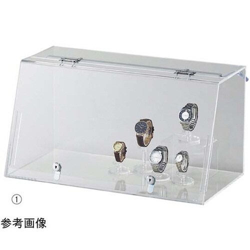 鍵付きショーケース 白色LED照明付き