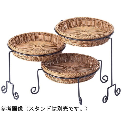 PP製丸型バスケット ブラック 3個入