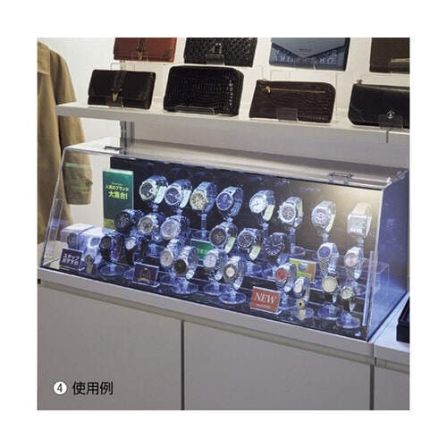 鍵付きショーケース 白色LED照明付き W57cm