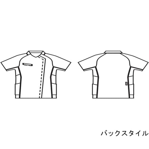 スクラブ レディス 半袖 ネイビー×ブル