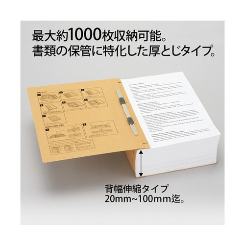 フラットファイル 厚とじ1000 A4−