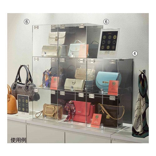 鍵付きアクリルサイコロボックス 2段 背面黒