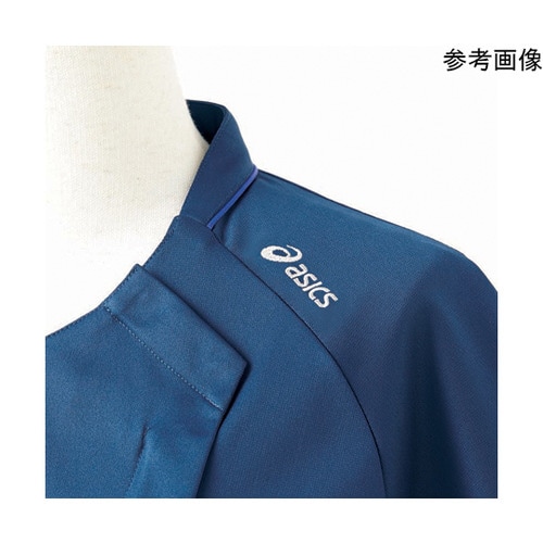 スクラブ レディス 半袖 ネイビー×ブル