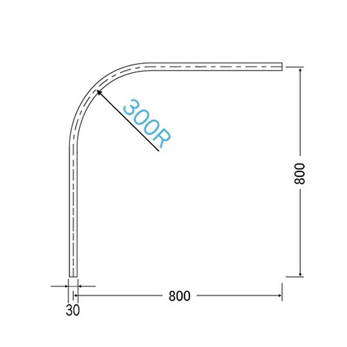 カーテンレール D30カーブレール800