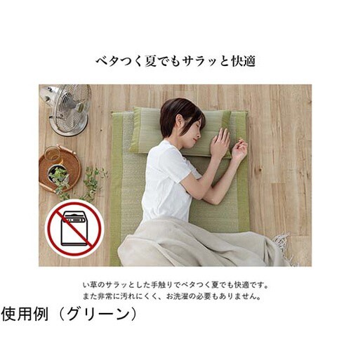 い草マット くぼみ平枕マットセット グリーン