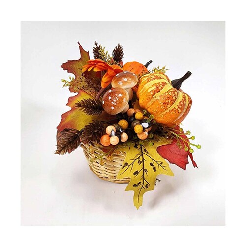パンプキン秋造花かごアレンジ