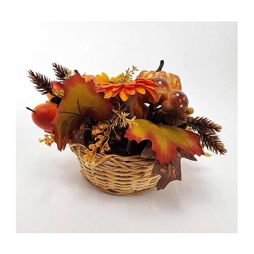 パンプキン秋造花かごアレンジ