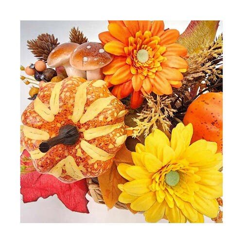 パンプキン秋造花かごアレンジ