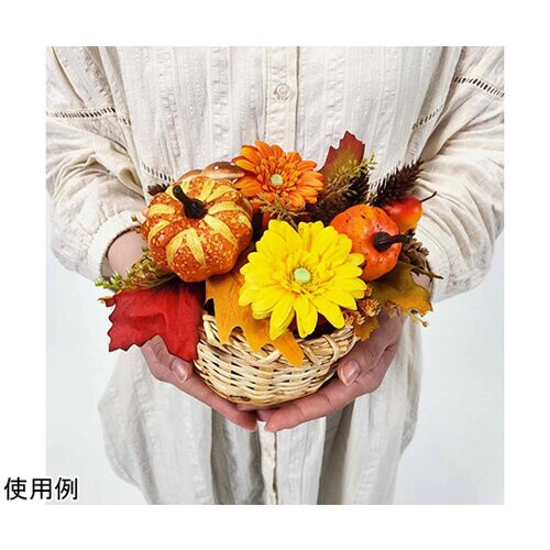 パンプキン秋造花かごアレンジ