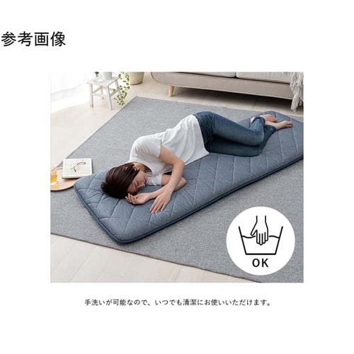 冷感三層長座布団 約65×180cm ネイビー