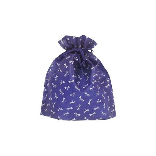 不織布巾着蜻蛉柄ネイビー 1箱(1000枚入)