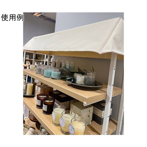 ハコマルシェワゴン白テント W90 エクリュ棚2段