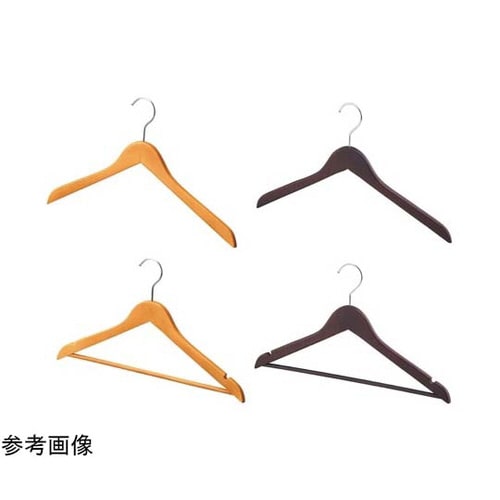 木製ハンガー ナチュラル平型 バー溝付