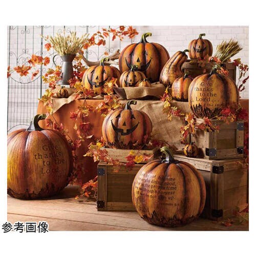 パンプキンオブジェオレンジ かぼちゃ置物 L