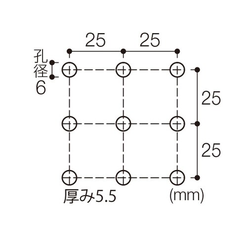 カラー有孔パネル 角バー取付タイプ イエ