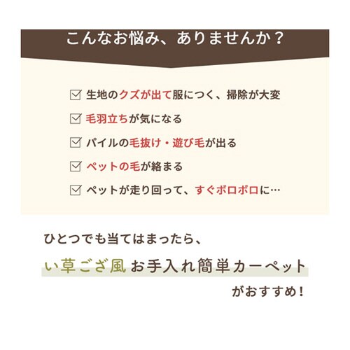 洗える ござ風カーペット グリーン 3畳