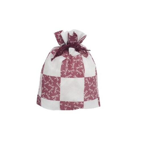 不織布巾着C蜻蛉柄 ワインレッド 1箱(