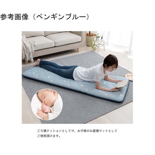 冷感三層長座布団 サメ ブルー 約65×180cm