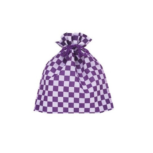 不織布市松柄巾着 バイオレット 1箱(1