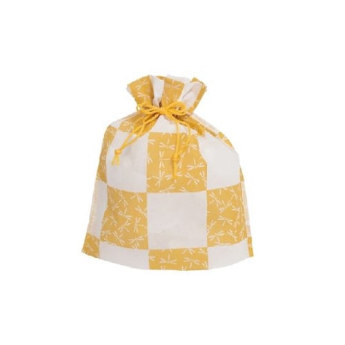 不織布巾着C蜻蛉柄 マスタード 1箱(1