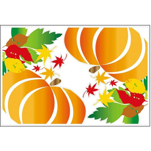 ウィンドウシール 秋額縁 パンプキン 両面