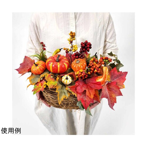 ナチュラルパンプキン秋造花かごアレンジ