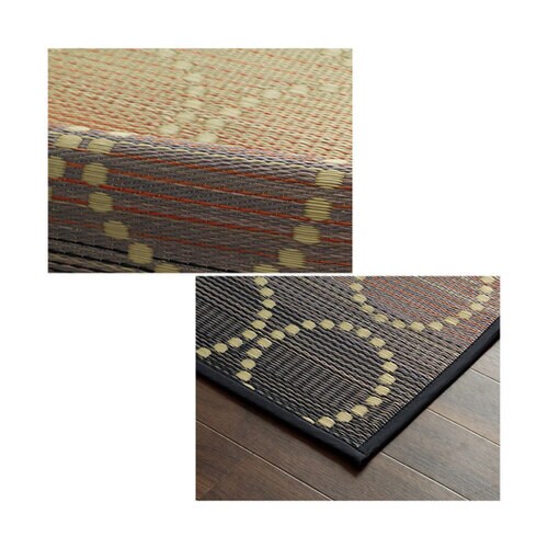 い草ラグ 和モダン柄 オレンジ 約191