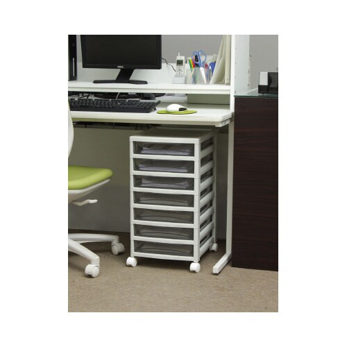 オフィスチェスト 浅7段 ライトグレー