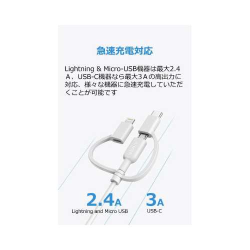 PowerLineII3−in−1ケーブル0.9m
