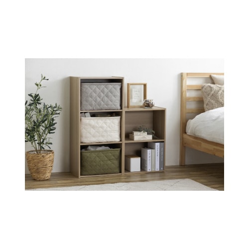 キルティングボックス カーキ