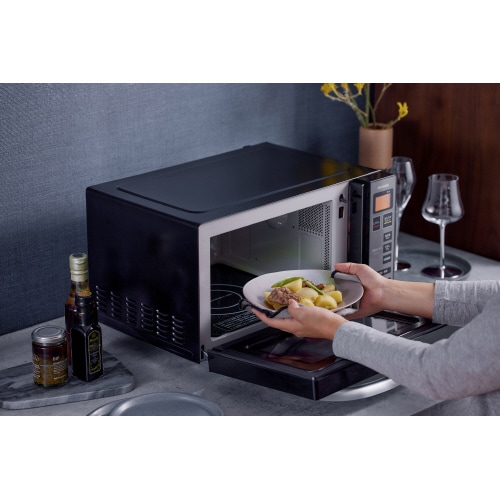 電子レンジ フラットテーブル ミラーガラス 18L