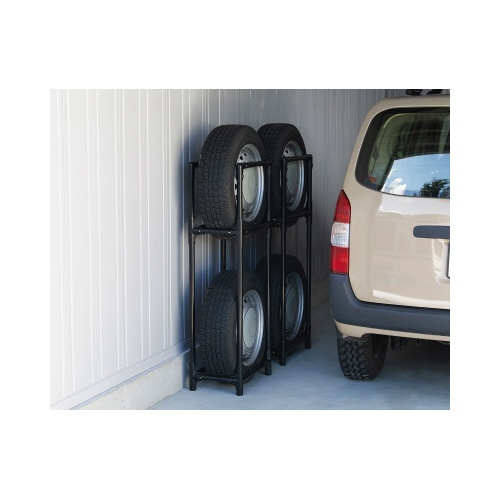 省スペースタイヤラック普通車用 ブラック
