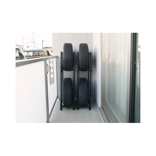 省スペースタイヤラック普通車用 ブラック