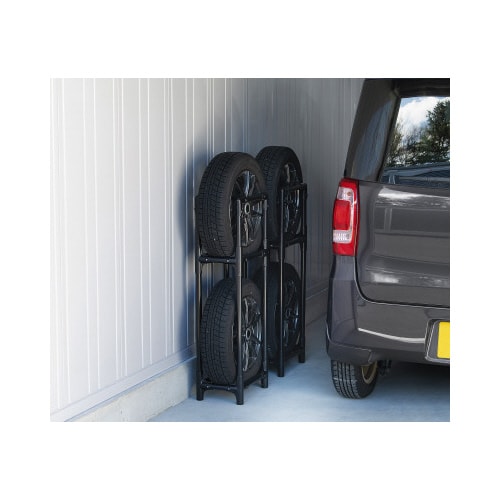 省スペースタイヤラック軽自動車用 ブラック