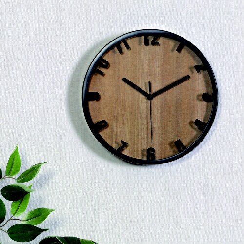 掛時計 ブランチ Φ22cm BK(99028)